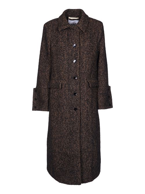 Shitake long coat with pockets GANNI | F9547886