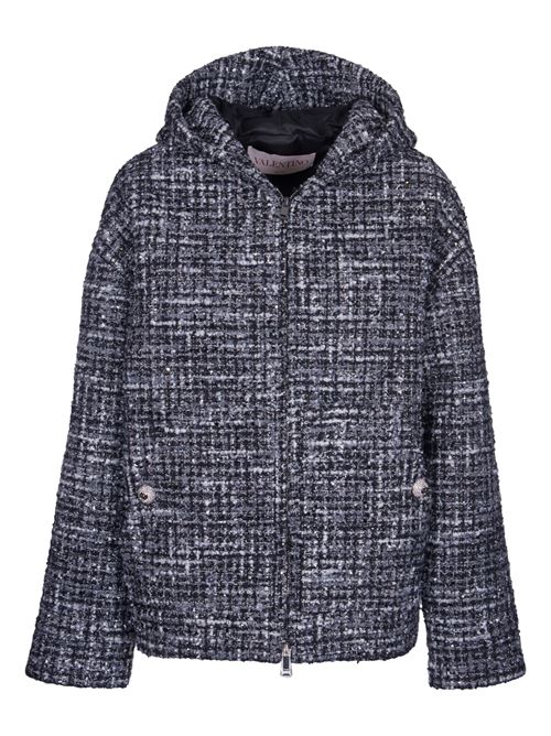 full-zip jacket in melange tweed VALENTINO | 5B3CJ3A38SFZ8R