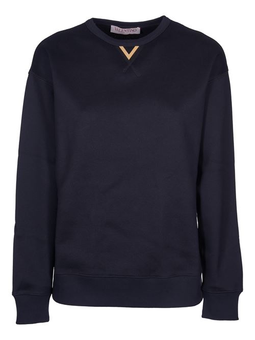 Oversized sweatshirt in black cotton blend VALENTINO | 5B3MF23F8PU0NO