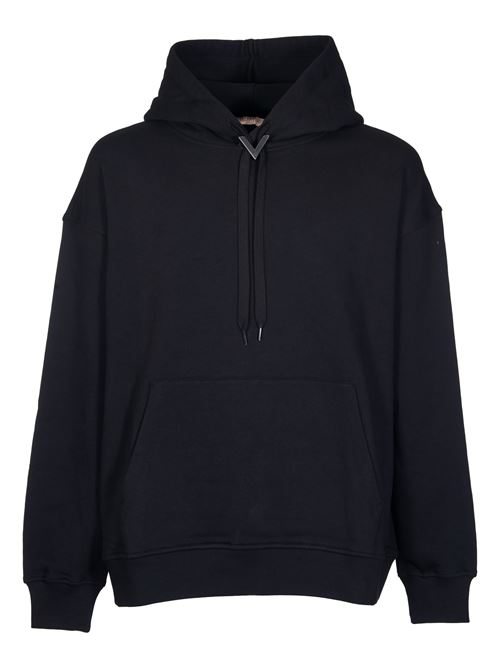 Hooded sweatshirt with metallic V detail VALENTINO | 5V3MF25RADJ0NO