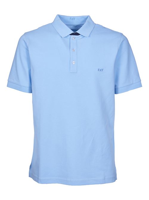 Light blue stretch polo shirt FAY | NPMB248135STDWU010