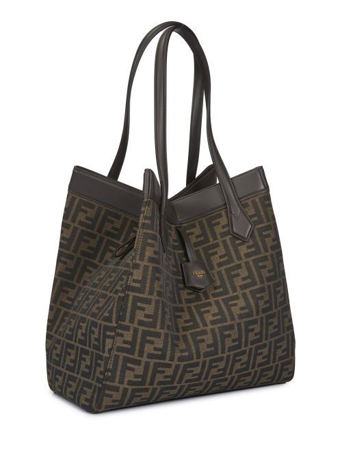 Fendi Origami Large Convertible Bag in FF jacquard fabric brown FENDI | 8BH415AFPMF1GL7