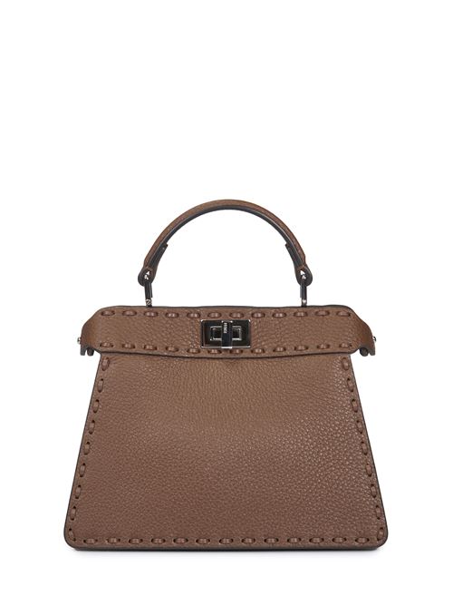 Peekaboo ISeeU Petite Saddle bag in brown color with 306 handmade stitching FENDI | 8BN335ARBBF1NPG