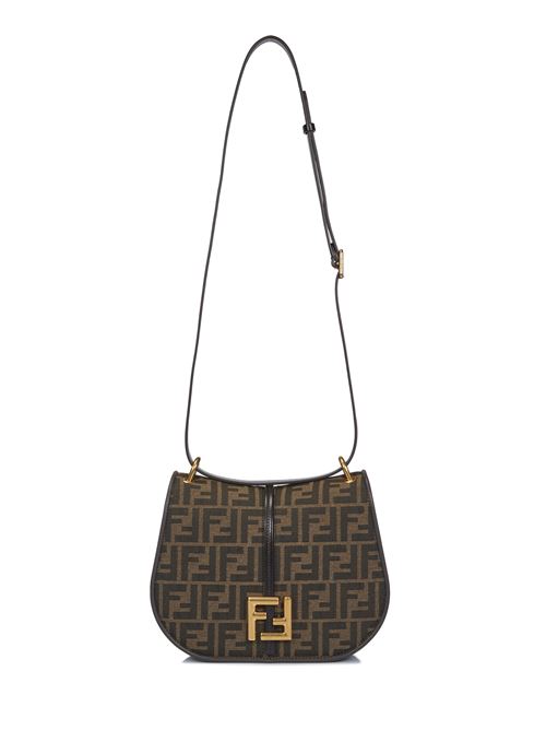 C'mon MediumBorsa in tessuto FF jacquard marrone e pelle FENDI | 8BT366AQ08F1MJE