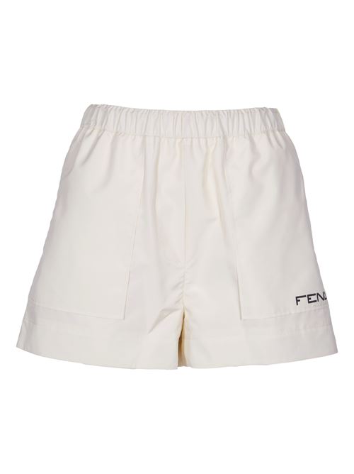 Pantaloncino in nylon color panna FENDI | FAB368AQBOF1NY8