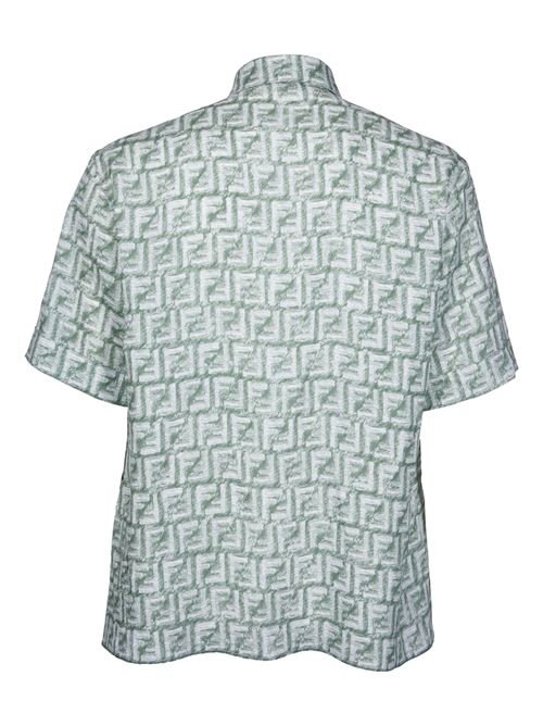 Camicia in lino FF verde FENDI | FS0795AR62F1MTQ