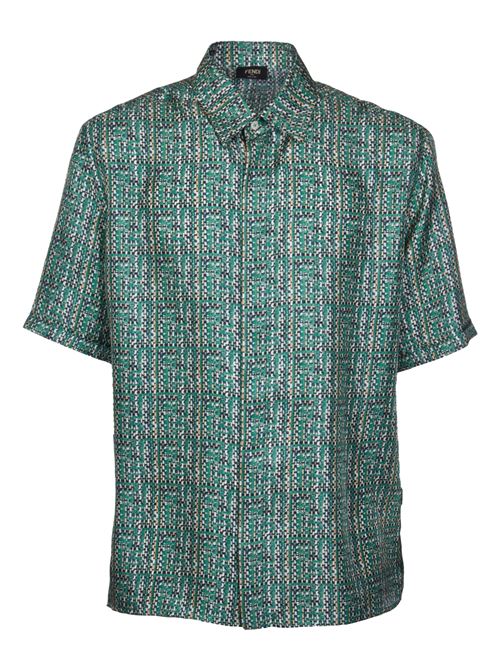 SHORT-SLEEVED SILK SHIRT WITH FF PRINT FENDI | FS0795AR6FF0QC3