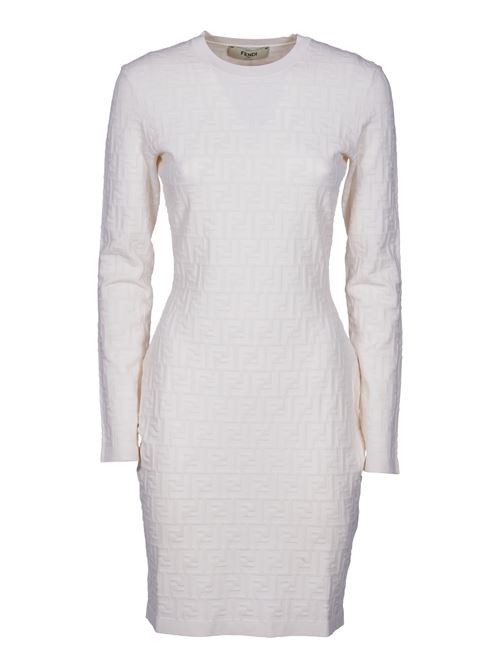 White FF viscose dress FENDI | FZDB85AQ41F1M2A