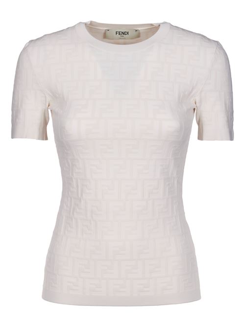 White FF viscose sweater FENDI | FZX999AQ41F12MA