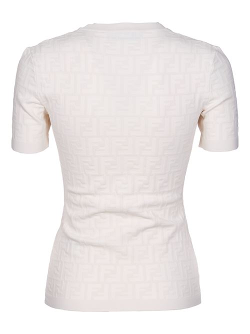 White FF viscose sweater FENDI | FZX999AQ41F12MA