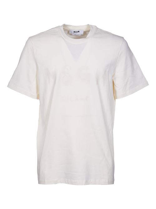 Crew-neck cotton T-shirt with MSGM logo MSGM | 3540MM51023779802