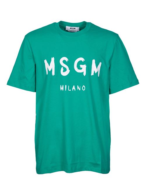 Crew-neck cotton T-shirt with MSGM logo MSGM | 3540MM51023779838