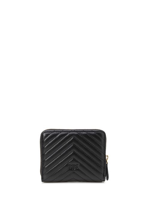 SQUARE ZIP-AROUND WALLET IN CHEVRON NAPPA PINKO | 100249A0GKZ99Q