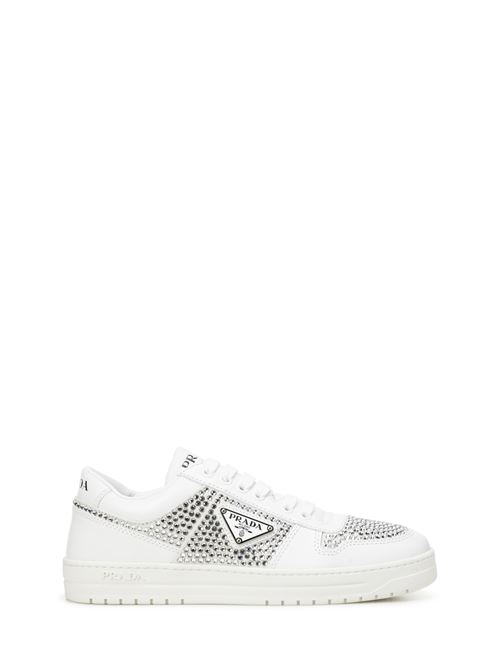 Leather sneakers with crystals PRADA | 1E348N2AWLF030F0009